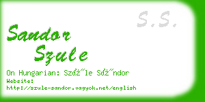 sandor szule business card